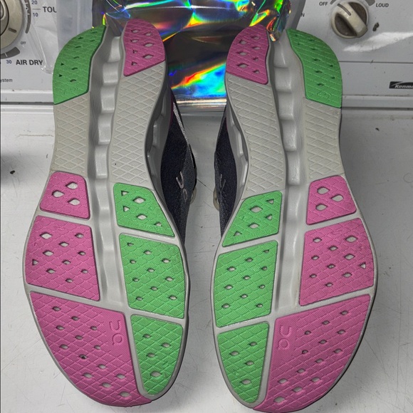 On Running mens Sneakers in Gray, Pink, and Green - Picture 7 of 9